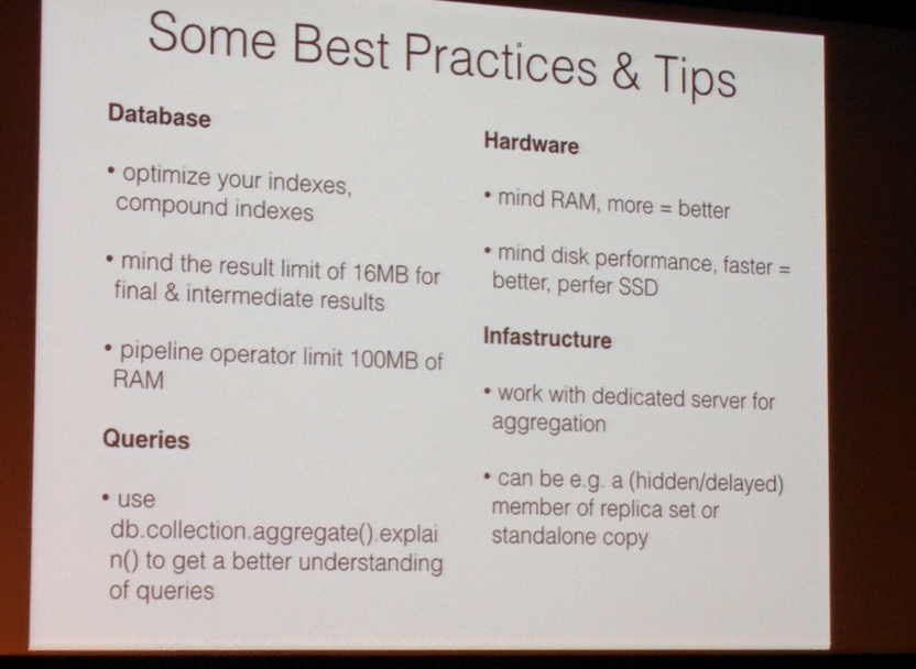 MongoDB best practices and tips